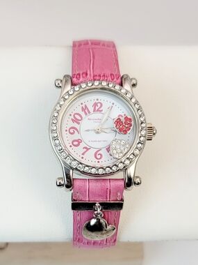 Alessandra Olla Firenze AO-4100-5 Women’s Watch Pink Floating Heart Dial Crystal